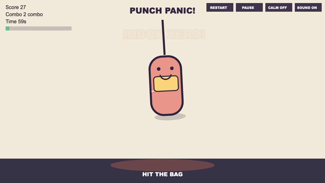 Punch Panic showing a directional hit and cartoon dent effect.